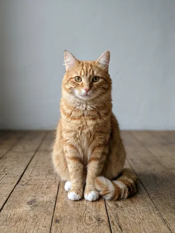 Photo of a ginger cat cast in the spotlight